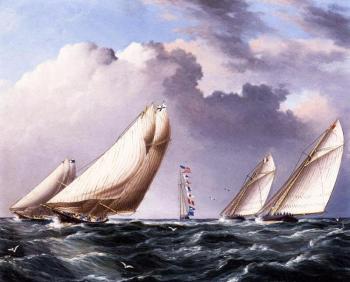 James E Buttersworth : Yachts Rounding the Mark
